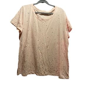 Merona blush pink studded knit tee shirt size 2X